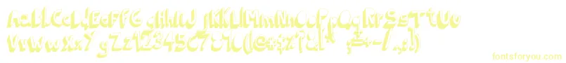 IndietronicaBold-Schriftart – Gelbe Schriften auf weißem Hintergrund