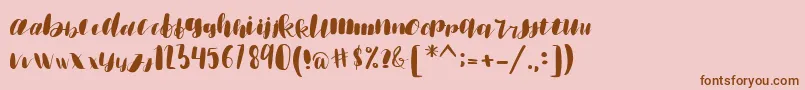 emisha Font – Brown Fonts on Pink Background