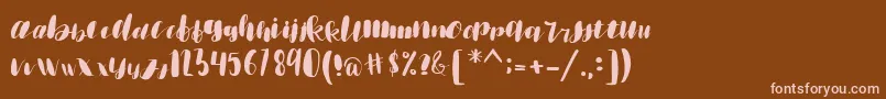 フォントemisha – 茶色の背景にピンクのフォント