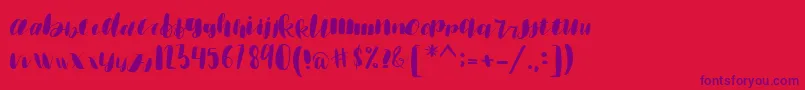 Шрифт emisha – фиолетовые шрифты на красном фоне