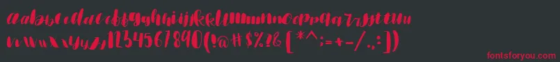 emisha Font – Red Fonts on Black Background