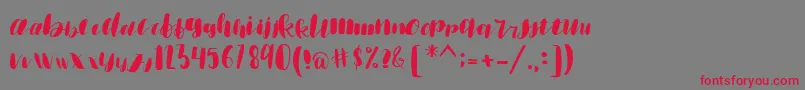emisha-Schriftart – Rote Schriften auf grauem Hintergrund