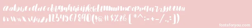 emisha Font – White Fonts on Pink Background