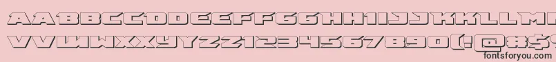 emissary3d-Schriftart – Schwarze Schriften auf rosa Hintergrund
