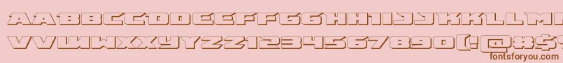 emissary3d-Schriftart – Braune Schriften auf rosa Hintergrund