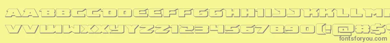 emissary3d Font – Gray Fonts on Yellow Background