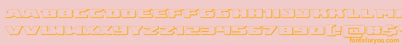 emissary3d-Schriftart – Orangefarbene Schriften auf rosa Hintergrund