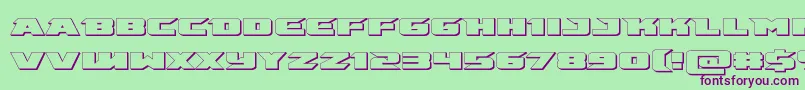Police emissary3d – polices violettes sur fond vert