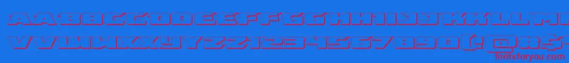 Police emissary3d – polices rouges sur fond bleu