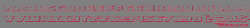 emissary3d Font – Red Fonts on Gray Background