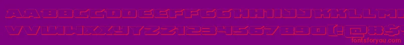 Czcionka emissary3d – czerwone czcionki na fioletowym tle