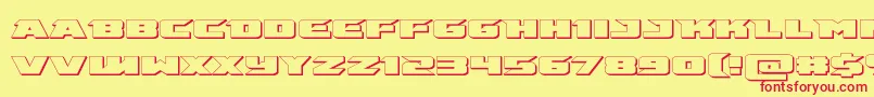 Fonte emissary3d – fontes vermelhas em um fundo amarelo