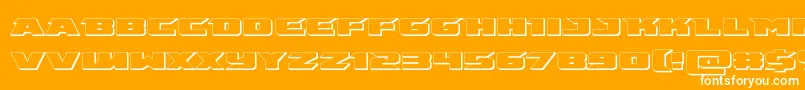 emissary3d Font – White Fonts on Orange Background