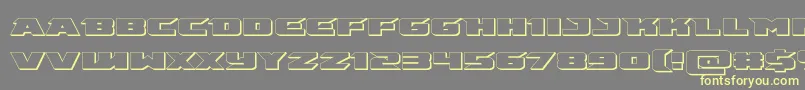 Czcionka emissary3d – żółte czcionki na szarym tle