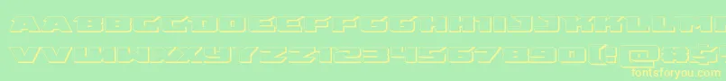 emissary3d-Schriftart – Gelbe Schriften auf grünem Hintergrund