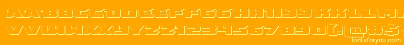 フォントemissary3d – オレンジの背景に黄色の文字