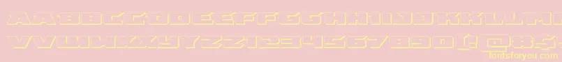 emissary3d Font – Yellow Fonts on Pink Background