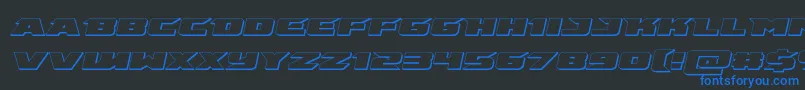 emissary3dital Font – Blue Fonts on Black Background