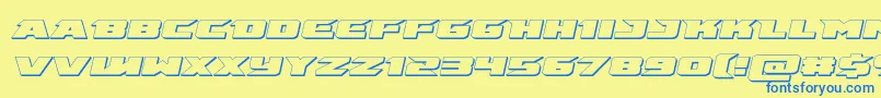 emissary3dital Font – Blue Fonts on Yellow Background