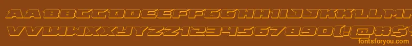 emissary3dital-Schriftart – Orangefarbene Schriften auf braunem Hintergrund