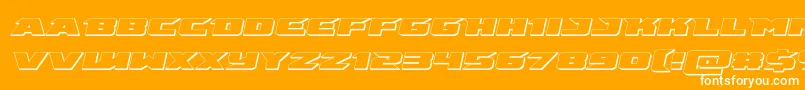 emissary3dital-Schriftart – Weiße Schriften auf orangefarbenem Hintergrund