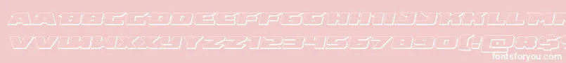 フォントemissary3dital – ピンクの背景に白い文字