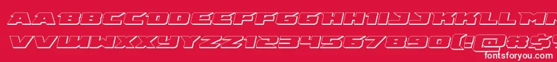 Fonte emissary3dital – fontes brancas em um fundo vermelho