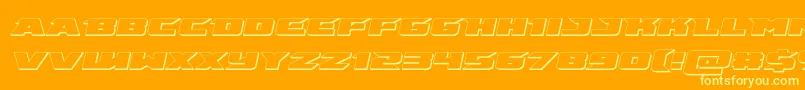 emissary3dital Font – Yellow Fonts on Orange Background