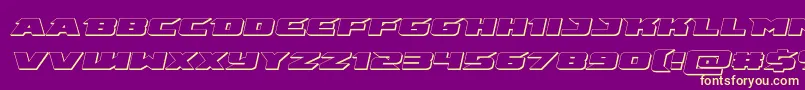emissary3dital Font – Yellow Fonts on Purple Background