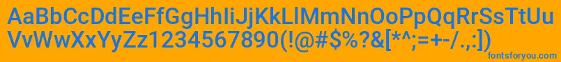 emissarycond Font – Blue Fonts on Orange Background