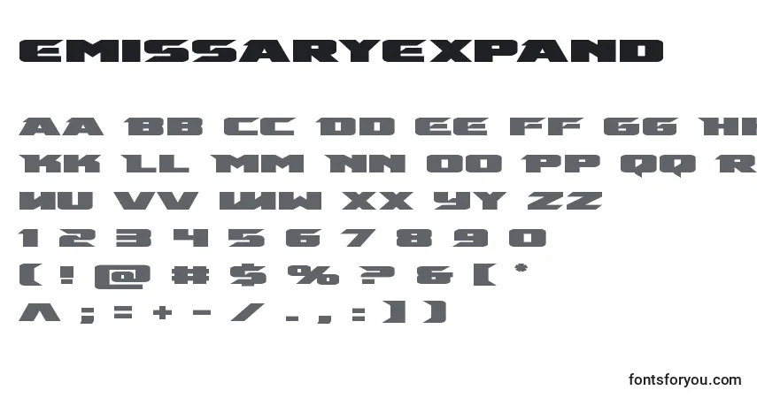 Шрифт Emissaryexpand (125946) – алфавит, цифры, специальные символы