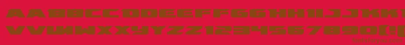 Fonte emissaryexpand – fontes marrons em um fundo vermelho