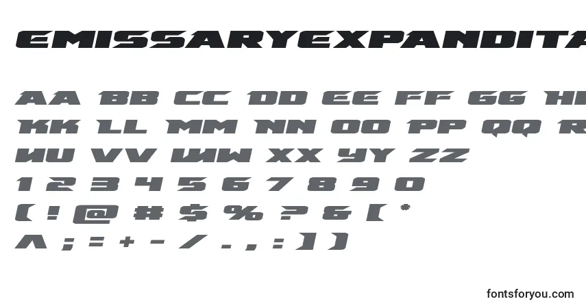 Schriftart Emissaryexpandital (125947) – Alphabet, Zahlen, spezielle Symbole