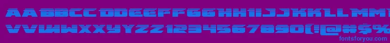 フォントemissaryhalf – 紫色の背景に青い文字