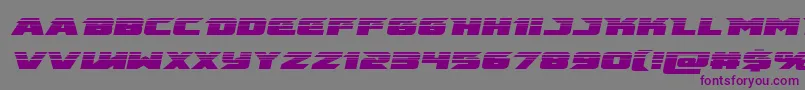 フォントemissaryhalfital – 紫色のフォント、灰色の背景