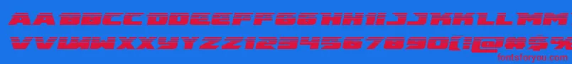 emissaryhalfital Font – Red Fonts on Blue Background