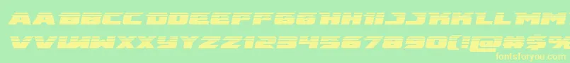 Fonte emissaryhalfital – fontes amarelas em um fundo verde