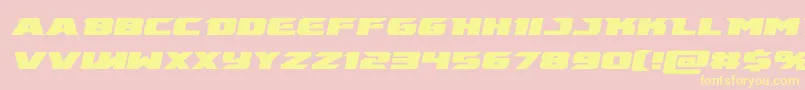 emissaryital-Schriftart – Gelbe Schriften auf rosa Hintergrund