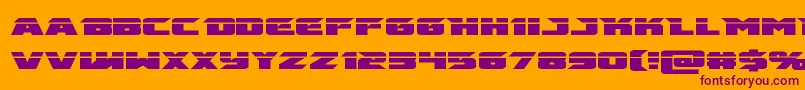 emissarylaser-fontti – violetit fontit oranssilla taustalla