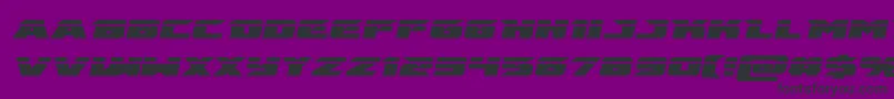 emissarylaserital-Schriftart – Schwarze Schriften auf violettem Hintergrund