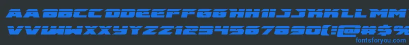emissarylaserital Font – Blue Fonts on Black Background