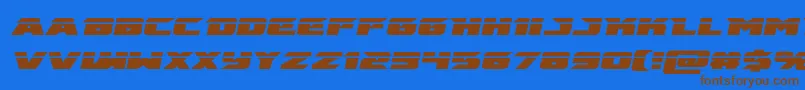 emissarylaserital Font – Brown Fonts on Blue Background