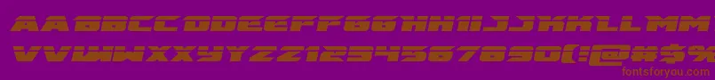 emissarylaserital-Schriftart – Braune Schriften auf violettem Hintergrund