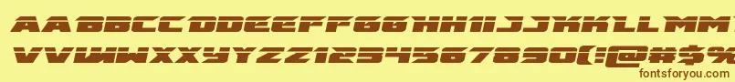 emissarylaserital Font – Brown Fonts on Yellow Background
