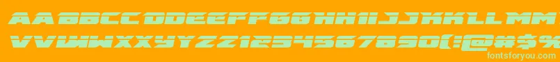 emissarylaserital Font – Green Fonts on Orange Background