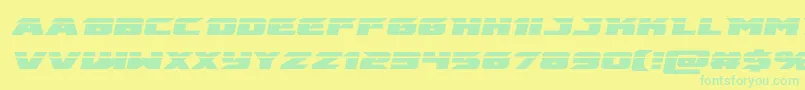 emissarylaserital-Schriftart – Grüne Schriften auf gelbem Hintergrund