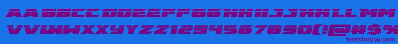 emissarylaserital Font – Purple Fonts on Blue Background