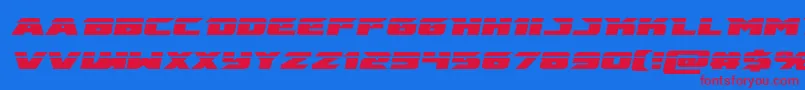 emissarylaserital Font – Red Fonts on Blue Background