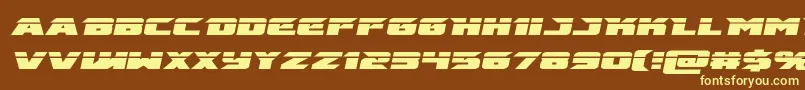 emissarylaserital Font – Yellow Fonts on Brown Background
