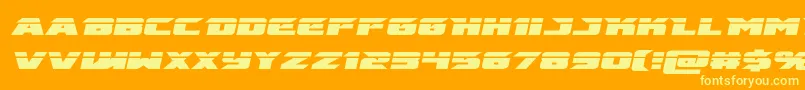 emissarylaserital Font – Yellow Fonts on Orange Background